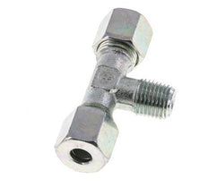 8S & M14x1.5 (con) Zink plated Steel T-Shape Tee Cutting Fitting with Male Threads 640 bar ISO 8434-1