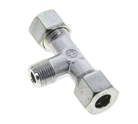 12S & M18x1.5 (con) Zink plated Steel T-Shape Tee Cutting Fitting with Male Threads 640 bar ISO 8434-1