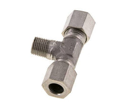 8LL & M10x1 (con) Stainless Steel T-Shape Tee Cutting Fitting with Male Threads 100 bar ISO 8434-1