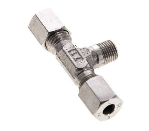 6L & M10x1 (con) Stainless Steel T-Shape Tee Cutting Fitting with Male Threads 315 bar ISO 8434-1