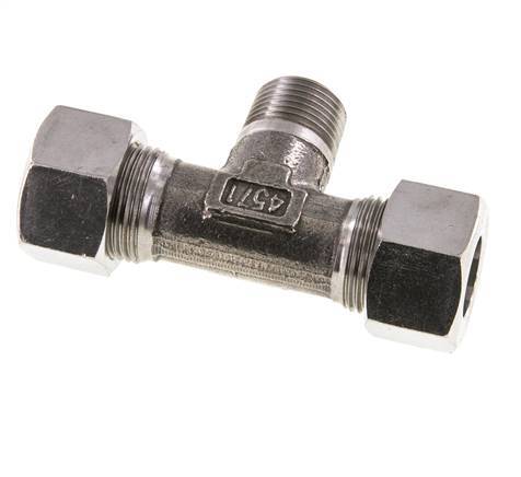 15L & M18x1.5 (con) Stainless Steel T-Shape Tee Cutting Fitting with Male Threads 315 bar ISO 8434-1