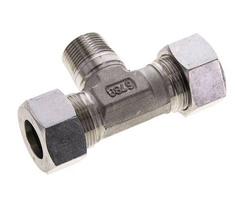 18L & M22x1.5 (con) Stainless Steel T-Shape Tee Cutting Fitting with Male Threads 315 bar ISO 8434-1