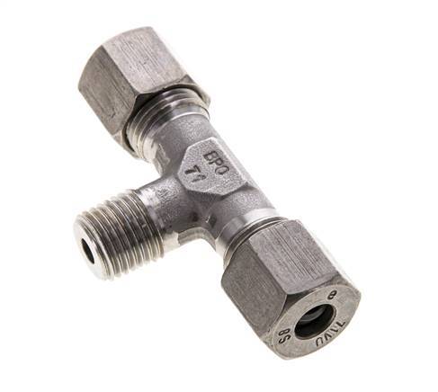 8S & M14x1.5 (con) Stainless Steel T-Shape Tee Cutting Fitting with Male Threads 630 bar ISO 8434-1