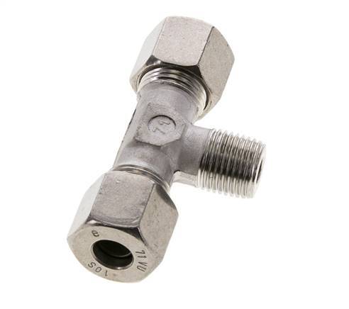 10S & M16x1.5 (con) Stainless Steel T-Shape Tee Cutting Fitting with Male Threads 630 bar ISO 8434-1