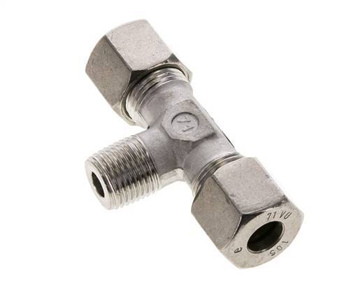 10S & M16x1.5 (con) Stainless Steel T-Shape Tee Cutting Fitting with Male Threads 630 bar ISO 8434-1