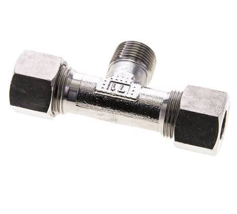 12S & M18x1.5 (con) Stainless Steel T-Shape Tee Cutting Fitting with Male Threads 630 bar ISO 8434-1