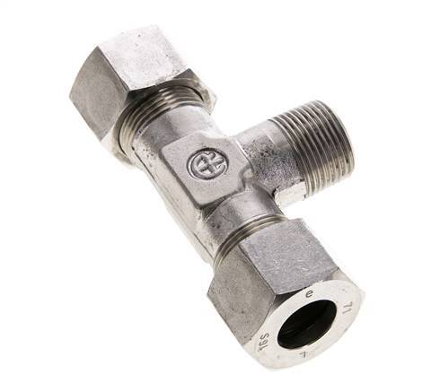 16S & M22x1.5 (con) Stainless Steel T-Shape Tee Cutting Fitting with Male Threads 400 bar ISO 8434-1