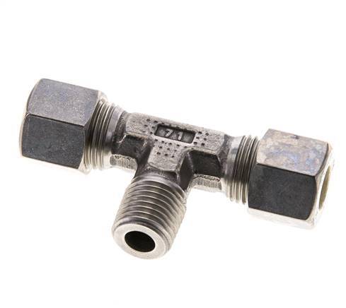 10L & M14x1.5 (con) Stainless Steel T-Shape Tee Compression Fitting with Male Threads 315 bar ISO 8434-1