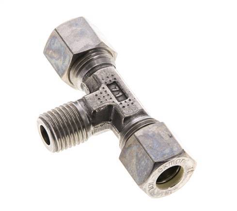 10L & M14x1.5 (con) Stainless Steel T-Shape Tee Compression Fitting with Male Threads 315 bar ISO 8434-1