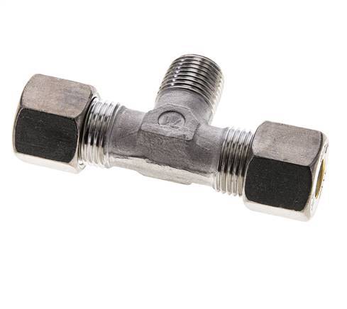 10S & M16x1.5 (con) Stainless Steel T-Shape Tee Compression Fitting with Male Threads 450 bar ISO 8434-1