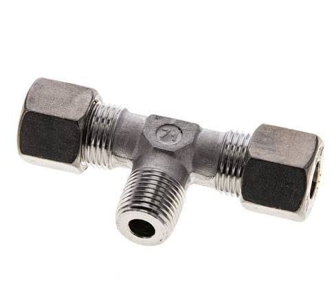 10S & M16x1.5 (con) Stainless Steel T-Shape Tee Compression Fitting with Male Threads 450 bar ISO 8434-1