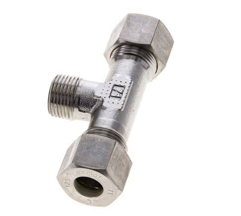 12S & M18x1.5 (con) Stainless Steel T-Shape Tee Compression Fitting with Male Threads 400 bar ISO 8434-1