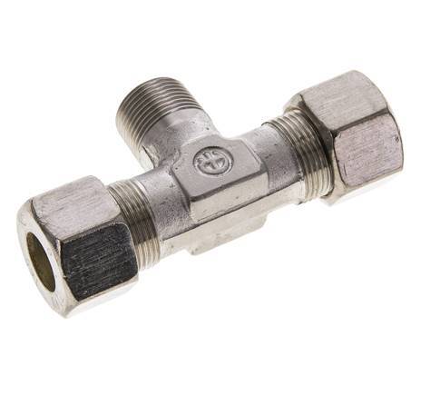 16S & M22x1.5 (con) Stainless Steel T-Shape Tee Compression Fitting with Male Threads 400 bar ISO 8434-1