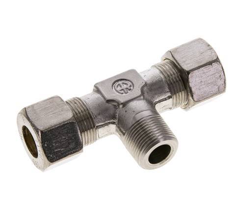 16S & M22x1.5 (con) Stainless Steel T-Shape Tee Compression Fitting with Male Threads 400 bar ISO 8434-1