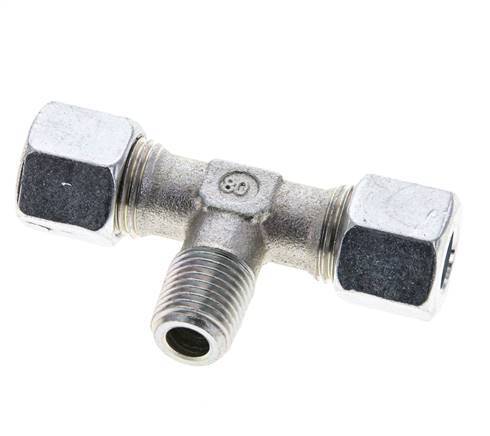 10L & R1/4'' Zink plated Steel T-Shape Tee Cutting Fitting with Male Threads 315 bar ISO 8434-1