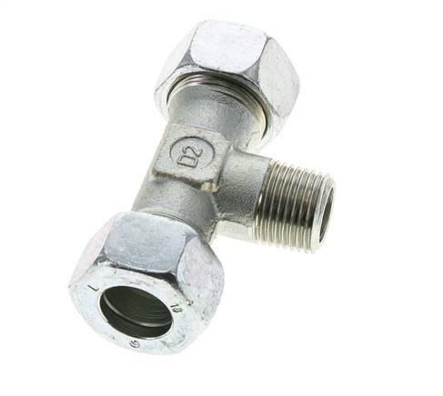 18L & R1/2'' Zink plated Steel T-Shape Tee Cutting Fitting with Male Threads 315 bar ISO 8434-1
