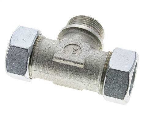 35L & G1-1/4'' Zink plated Steel T-Shape Tee Cutting Fitting with Male Threads 160 bar ISO 8434-1