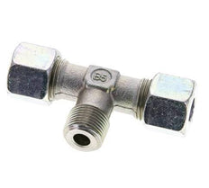 10S & R3/8'' Zink plated Steel T-Shape Tee Cutting Fitting with Male Threads 630 bar ISO 8434-1