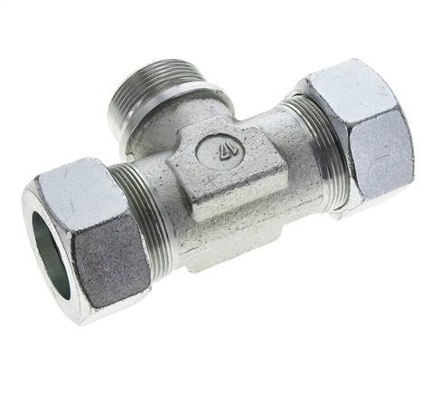 38S & G1-1/2'' Zink plated Steel T-Shape Tee Cutting Fitting with Male Threads 315 bar ISO 8434-1