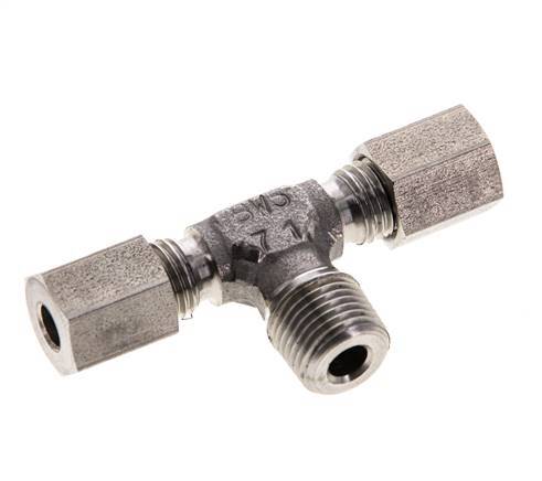 4LL & R1/8'' Stainless Steel T-Shape Tee Cutting Fitting with Male Threads 100 bar ISO 8434-1