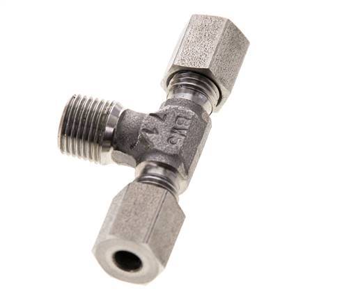 4LL & R1/8'' Stainless Steel T-Shape Tee Cutting Fitting with Male Threads 100 bar ISO 8434-1