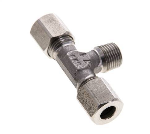 6LL & R1/8'' Stainless Steel T-Shape Tee Cutting Fitting with Male Threads 100 bar ISO 8434-1