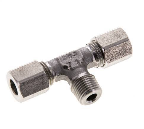 6LL & R1/8'' Stainless Steel T-Shape Tee Cutting Fitting with Male Threads 100 bar ISO 8434-1