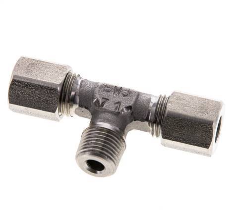 6LL & R1/8'' Stainless Steel T-Shape Tee Cutting Fitting with Male Threads 100 bar ISO 8434-1