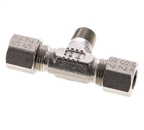 8LL & R1/8'' Stainless Steel T-Shape Tee Cutting Fitting with Male Threads 100 bar ISO 8434-1
