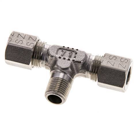 8LL & R1/8'' Stainless Steel T-Shape Tee Cutting Fitting with Male Threads 100 bar ISO 8434-1