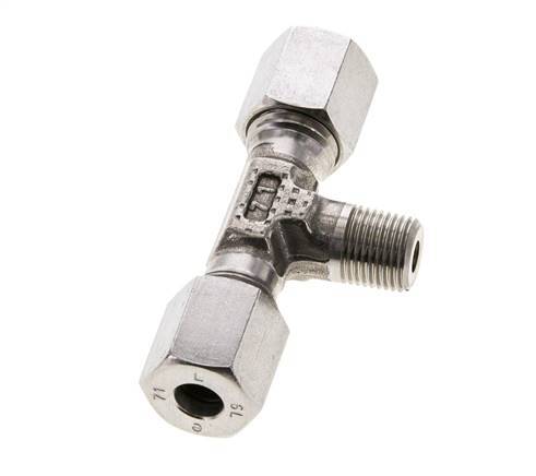6L & R1/8'' Stainless Steel T-Shape Tee Cutting Fitting with Male Threads 315 bar ISO 8434-1