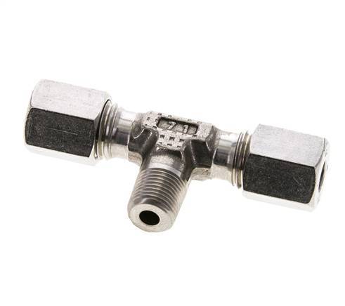 6L & R1/8'' Stainless Steel T-Shape Tee Cutting Fitting with Male Threads 315 bar ISO 8434-1