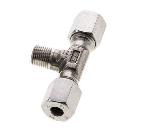 6L & R1/8'' Stainless Steel T-Shape Tee Cutting Fitting with Male Threads 315 bar ISO 8434-1