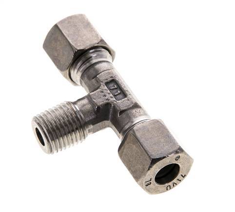 8L & R1/4'' Stainless Steel T-Shape Tee Cutting Fitting with Male Threads 315 bar ISO 8434-1