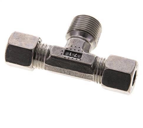 8L & R3/8'' Stainless Steel T-Shape Tee Cutting Fitting with Male Threads 315 bar ISO 8434-1