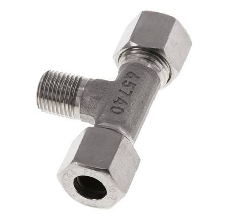 10L & R1/4'' Stainless Steel T-Shape Tee Cutting Fitting with Male Threads 315 bar ISO 8434-1
