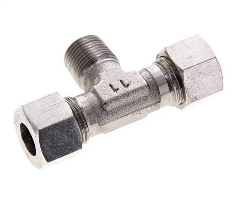 12L & R3/8'' Stainless Steel T-Shape Tee Cutting Fitting with Male Threads 315 bar ISO 8434-1