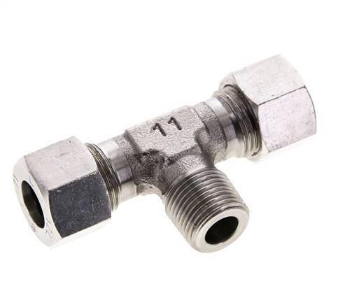 12L & R3/8'' Stainless Steel T-Shape Tee Cutting Fitting with Male Threads 315 bar ISO 8434-1
