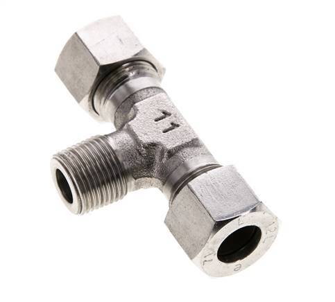 12L & R3/8'' Stainless Steel T-Shape Tee Cutting Fitting with Male Threads 315 bar ISO 8434-1