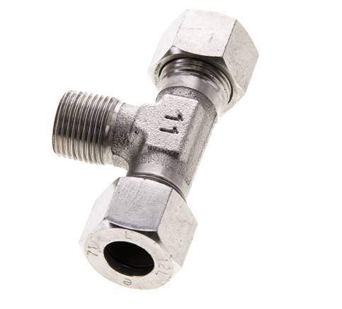 12L & R3/8'' Stainless Steel T-Shape Tee Cutting Fitting with Male Threads 315 bar ISO 8434-1