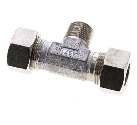 18L & R1/2'' Stainless Steel T-Shape Tee Cutting Fitting with Male Threads 315 bar ISO 8434-1