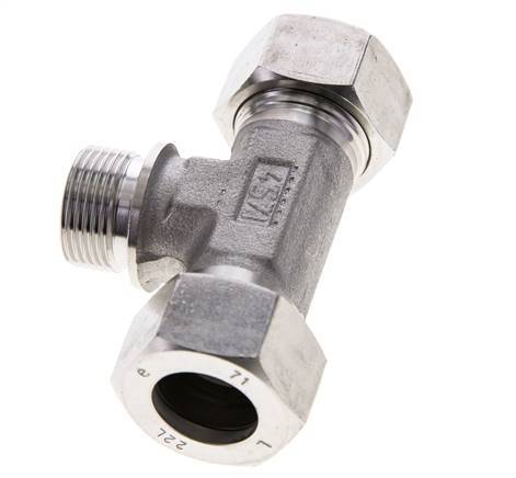 22L & G3/4'' Stainless Steel T-Shape Tee Cutting Fitting with Male Threads 160 bar ISO 8434-1