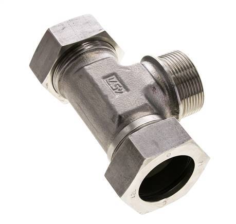 42L & G1-1/2'' Stainless Steel T-Shape Tee Cutting Fitting with Male Threads 160 bar ISO 8434-1