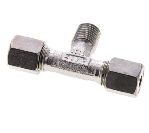 6S & R1/4'' Stainless Steel T-Shape Tee Cutting Fitting with Male Threads 630 bar ISO 8434-1