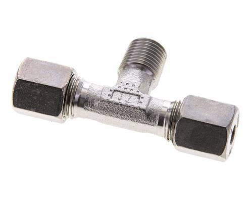T 6 Inch 6S & R1/4'' Stainless Steel T-Shape Tee Cutting Fitting with Male Thre ...