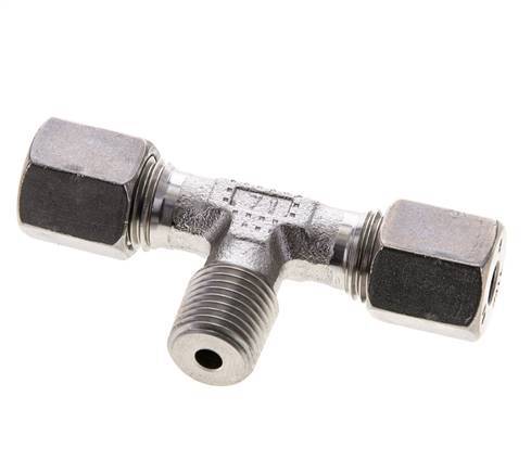 6S & R1/4'' Stainless Steel T-Shape Tee Cutting Fitting with Male Threads 630 bar ISO 8434-1