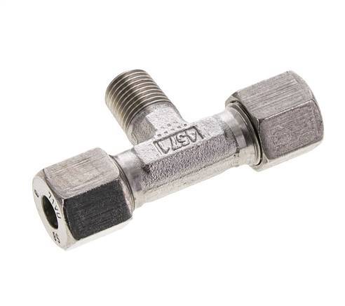8S & R1/4'' Stainless Steel T-Shape Tee Cutting Fitting with Male Threads 630 bar ISO 8434-1
