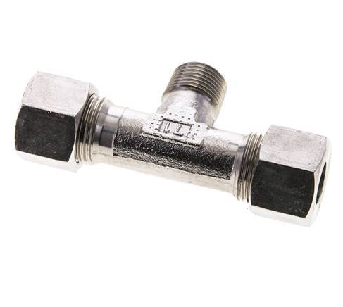 12S & R3/8'' Stainless Steel T-Shape Tee Cutting Fitting with Male Threads 630 bar ISO 8434-1