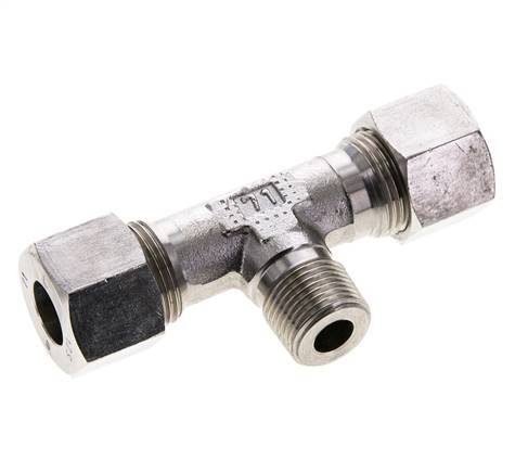 12S & R3/8'' Stainless Steel T-Shape Tee Cutting Fitting with Male Threads 630 bar ISO 8434-1