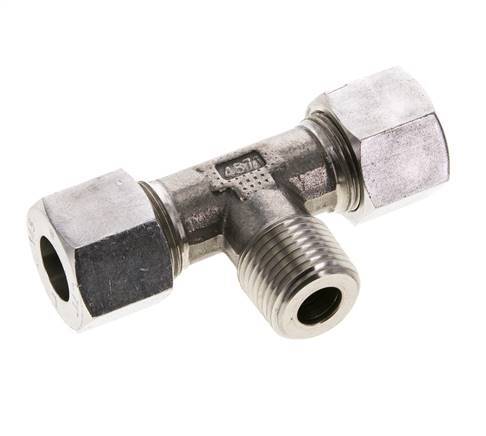 14S & R1/2'' Stainless Steel T-Shape Tee Cutting Fitting with Male Threads 630 bar ISO 8434-1
